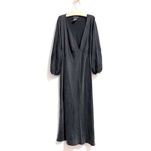 Patrizia Pepe Black Midi Dress with V-Neck